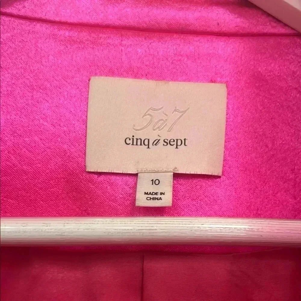 Cinq a sept Women's Pink Satin Blazer - Picture 3 of 16